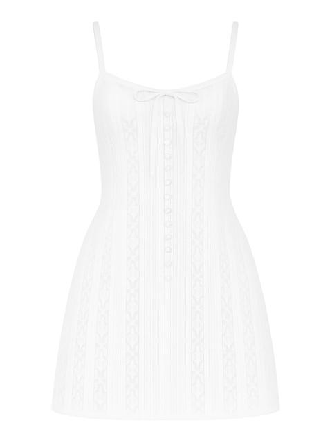 LoveShackFancy Aster Lace-Detailed Mini Dress white