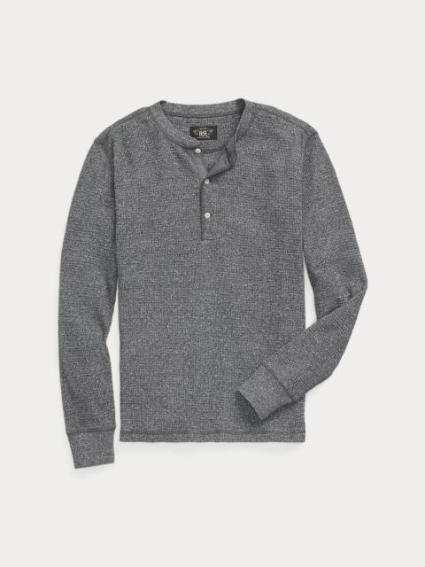 RRL by Ralph Lauren Garment-Dyed Waffle-Knit Henley Shirt