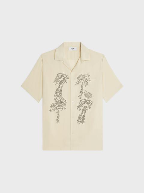 Embroidered Hawaiian shirt in viscose