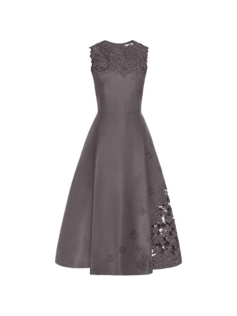 Oscar de la Renta floral cutout threadwork dress