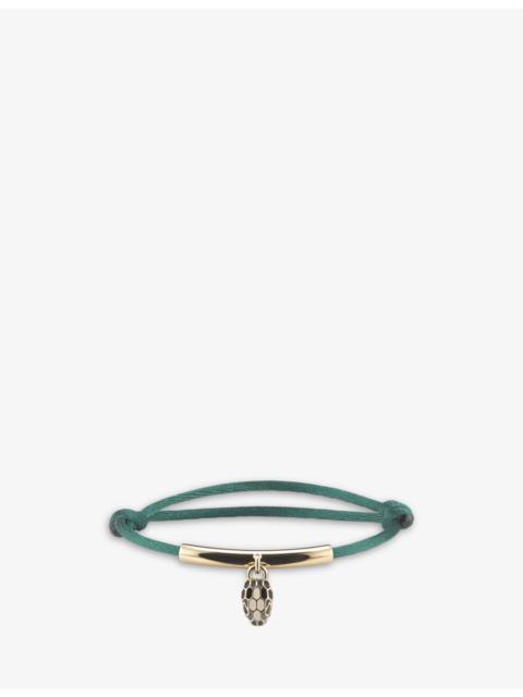 BVLGARI Serpenti Forever Gold-Plated Brass, Agate, Enamel and Cord Bracelet