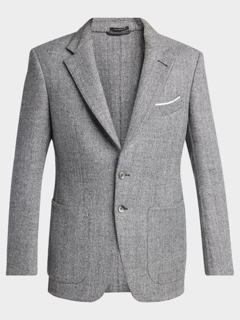 TOM FORD Men's Sharkskin Herringbone Double Splittable Jacket
