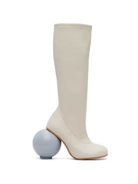 YUME YUME Off-White Ball Tall Boots