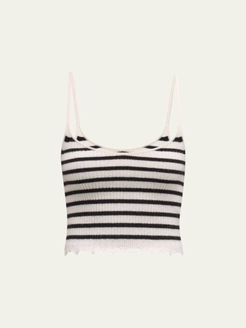 ULLA JOHNSON Klea Stripe Cropped Tank Top