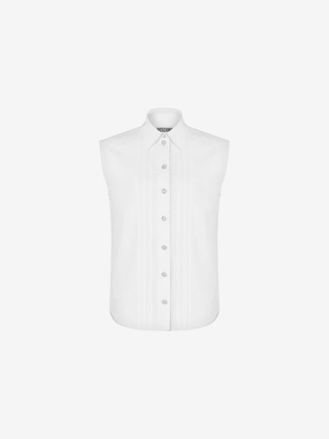 Moschino JEWELED BUTTONS POPLIN TOP