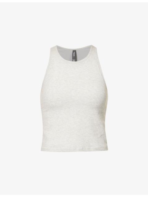 Vuori Mudra brand-patch stretch-jersey top
