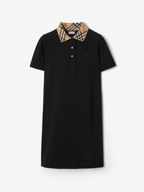 Burberry Check Collar Cotton Polo Shirt Dress