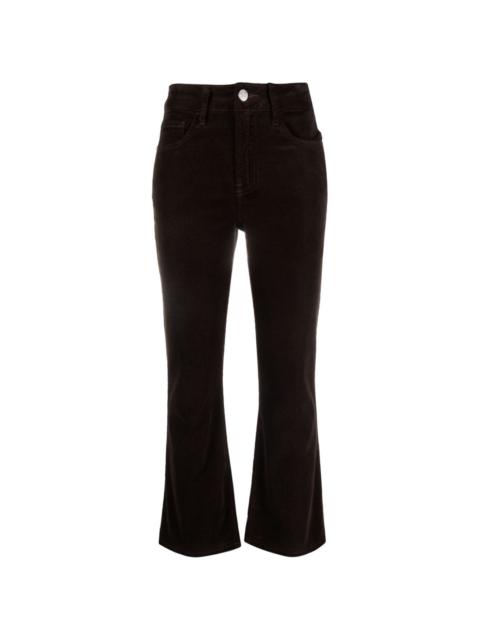 concealed fly-fastening cotton-blend bootcut trousers