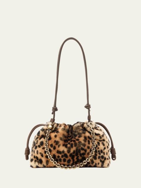 Loewe Flamenco Medium Shoulder Bag in Cheetah-Print Shearling
