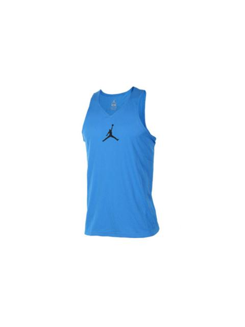 Jordan Men's Air Jordan Ultimate Flight Logo Printing Quick Dry Breathable Sports Blue Vest 842315-435