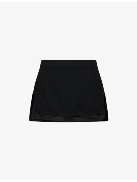 Rick Owens Fog Cut-Off Wool Mini Skirt