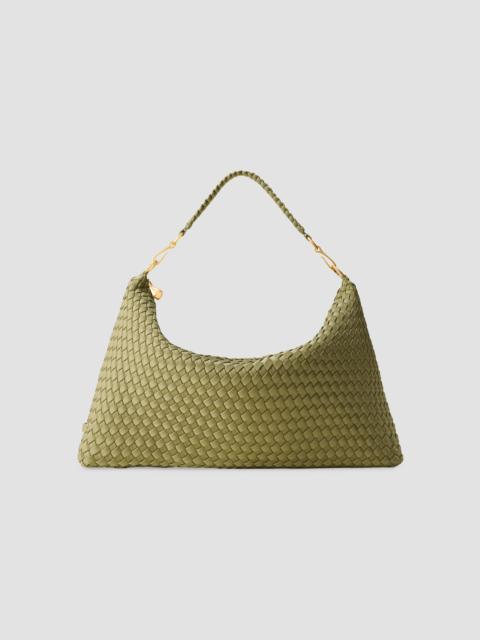 NAGHEDI Women's Porto Medium Half-Moon Shoulder Bag - Bottle Green
