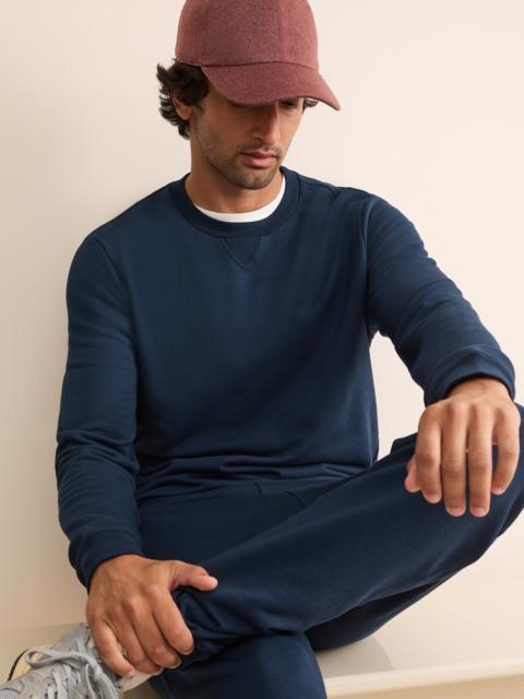 Derek Rose Harley Cotton Modal Sweatshirt Navy Blue