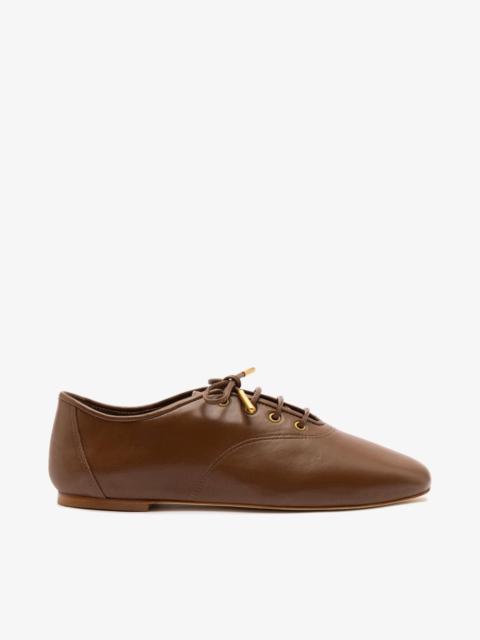 Larroudé Liza Sneaker In Burnt Umber Leather