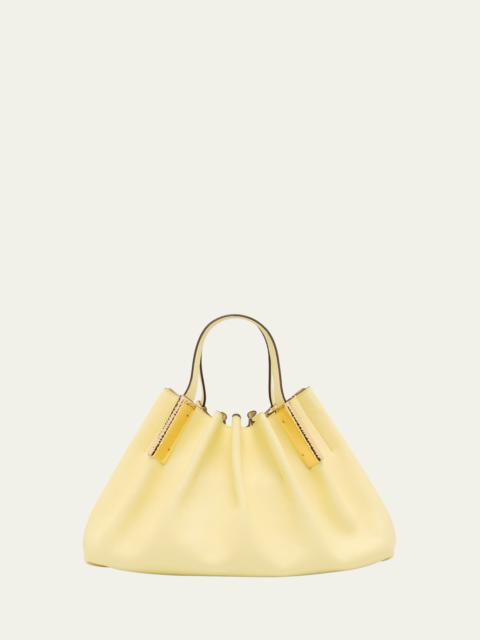 ULLA JOHNSON Isadora Mini Ruched Leather Tote Bag