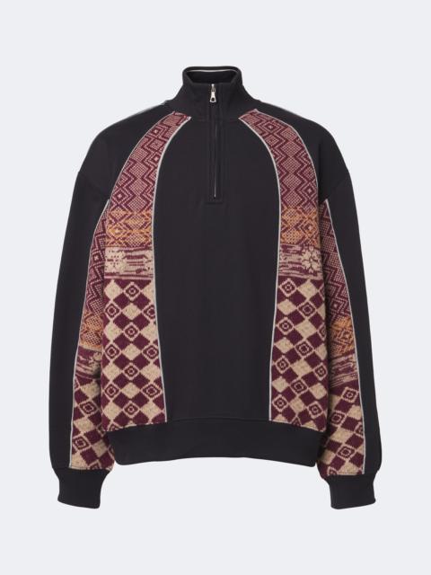 Dries Van Noten Cotton and wool half-zip sweater