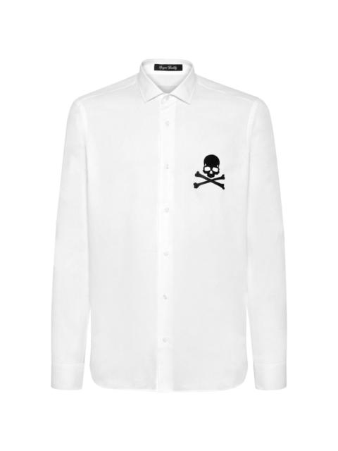 PHILIPP PLEIN Skull&Bones long-sleeve cotton shirt