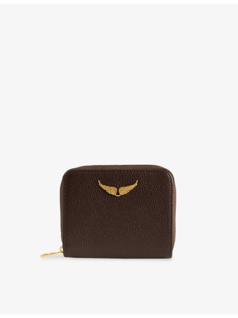 Zadig & Voltaire ZV mini logo-plaque leather coin purse