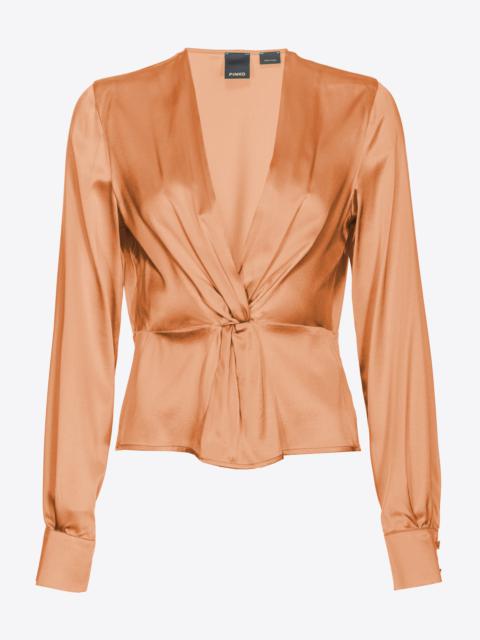 LONG-SLEEVED SATIN BLOUSE