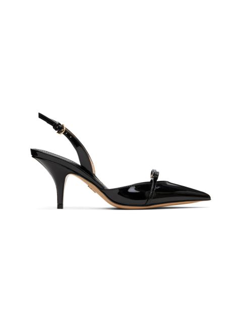 FERRAGAMO Black Mini Bow Sling Pump Heels