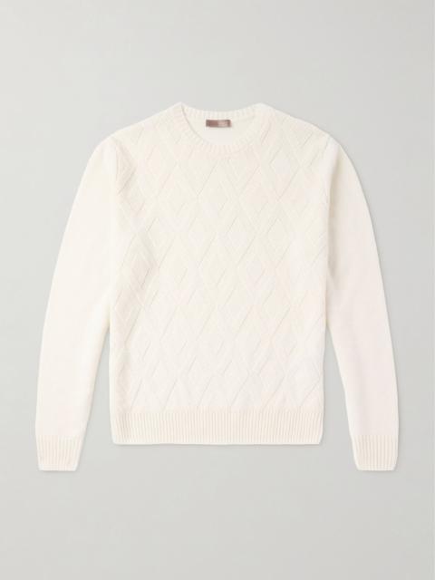 Herno Jacquard-Knit Cashmere Sweater White