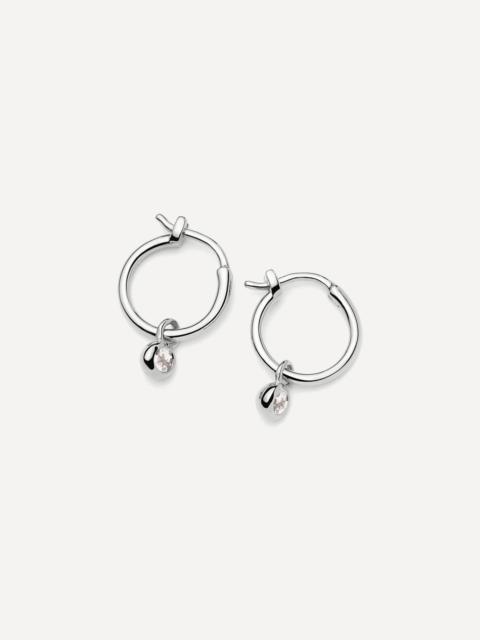 MISSOMA Sterling Silver April Birthstone Mini Charm Hoop Earrings