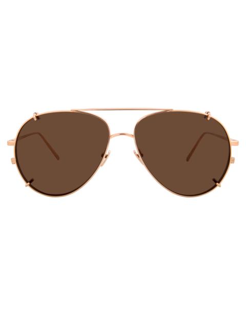 Linda Farrow Men's Duit Aviator Sunglasses