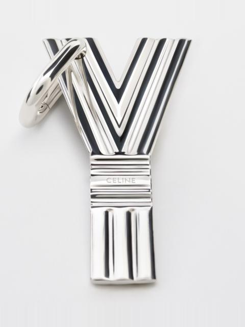 CELINE ALPHABET CHARMS Y LETTER IN BRASS WITH RHODIUM FINISH