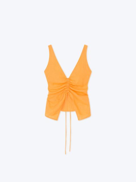 Nanushka BERDINE - Ruched linen top - Orange