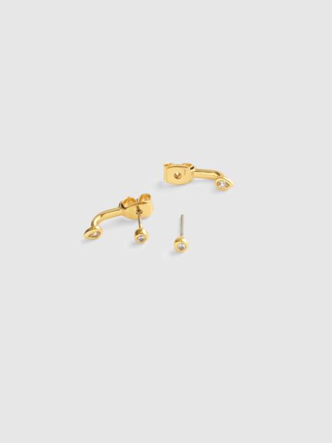 Madewell Bezel-Set Front-Back Earrings