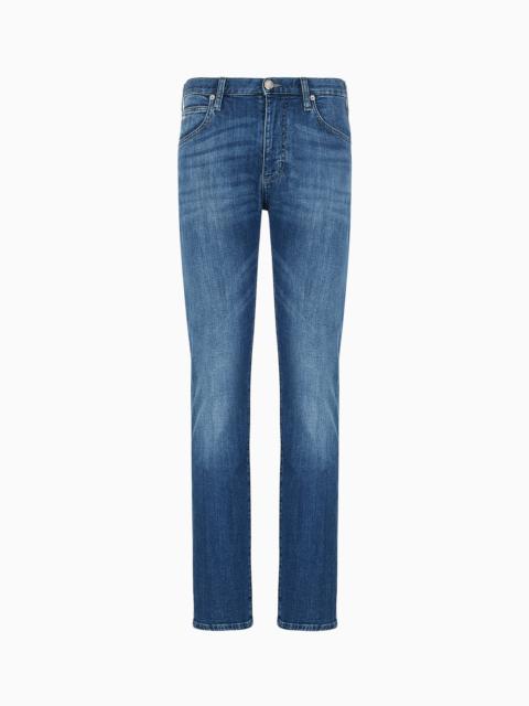 EMPORIO ARMANI J45 Regular-fit jeans in melange twill 10 oz comfort denim