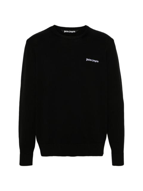 Palm Angels logo-embroidered cotton jumper