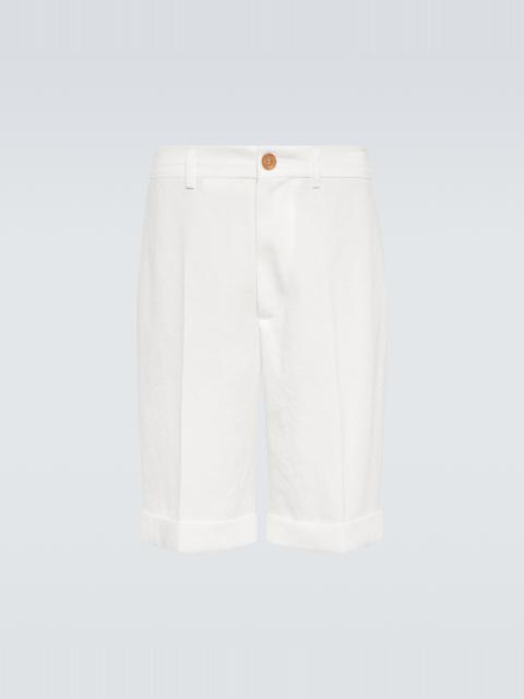 Mid-rise linen shorts