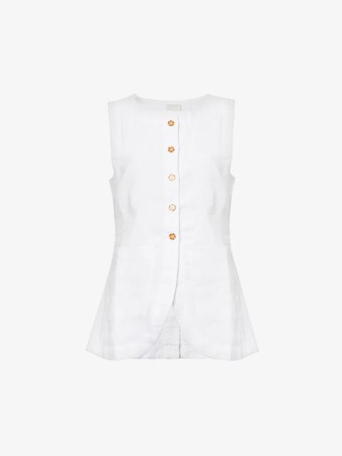 POSSE Emma round-neck linen waistcoat