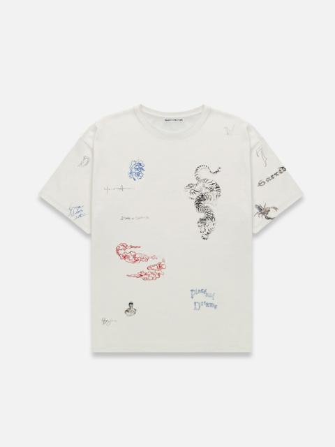 DUKE + DEXTER PD Sketch Vintage White T-Shirt