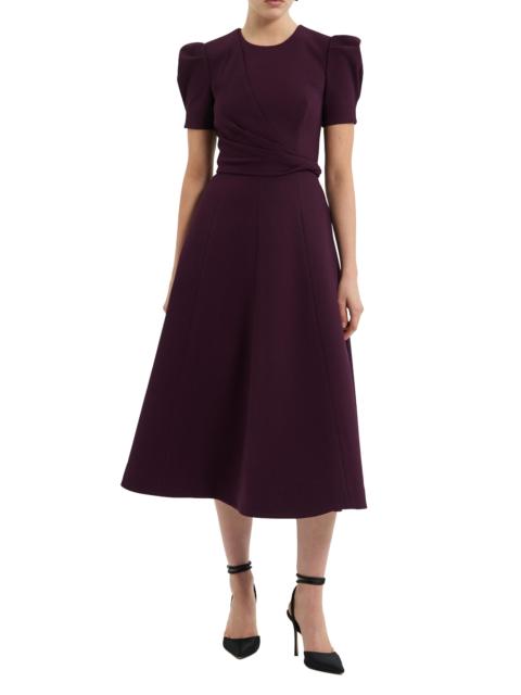 REBECCA VALLANCE Women's Syrah Crepe Fit & Flare Midi-Dress - Blackberry