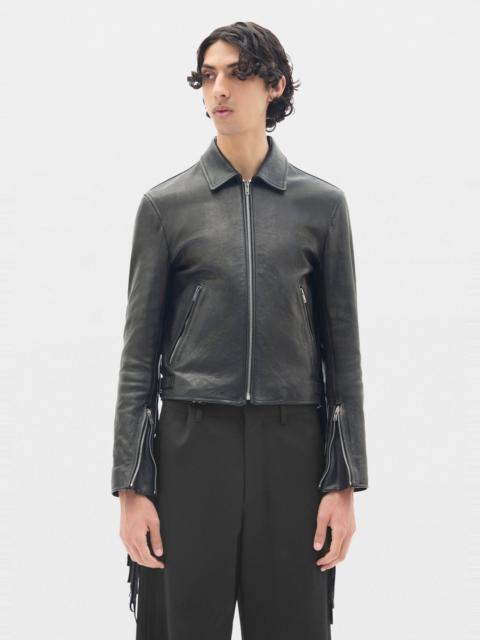Ann Demeulemeester Karlo Slim Fit Zipped Biker With Fringes