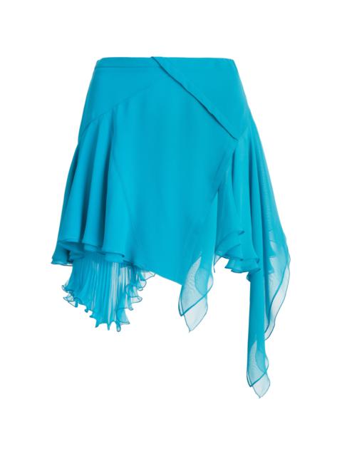 VERSACE Asymmetric Silk Mini Skirt blue