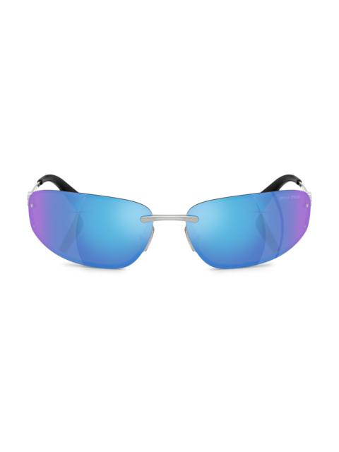 Miu Miu Women's 69MM Shield Sunglasses - Blue Purple Silver