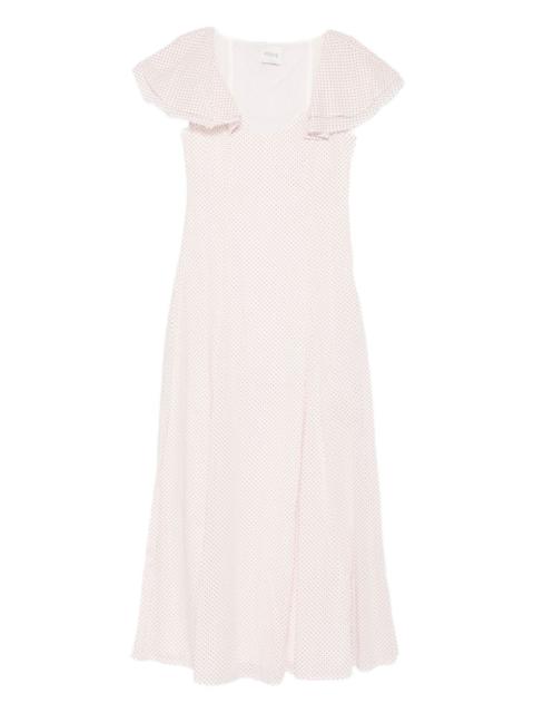 POSSE Marlowe flutter scoop-neck midi dress