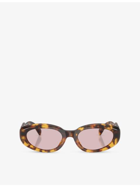 Miu Miu MU C01S Oval-Frame Acetate Sunglasses