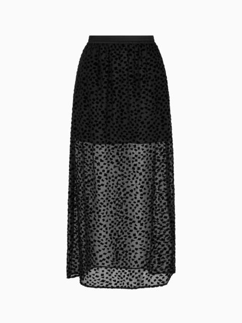 EMPORIO ARMANI ASV JEU DE CARTES LONG SKIRT IN DEVORÉ TULLE