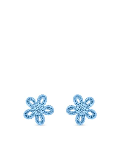 Oscar de la Renta beaded flower earrings
