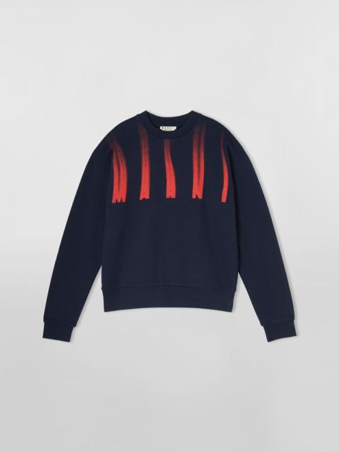 Marni COTTON SWEATSHIRT WITH DISTORTED MARNI LOGO