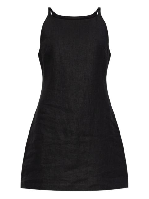 POSSE square-neck linen mini day dress
