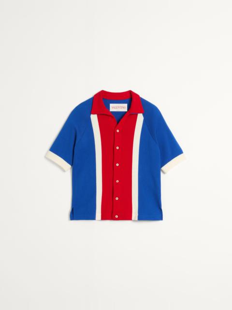 Valentino COTTON BOWLING SHIRT WITH CHEZ VALENTINO EMBROIDERY