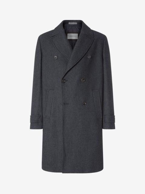 CORNELIANI Melange anthracite grey délavé herringbone coat