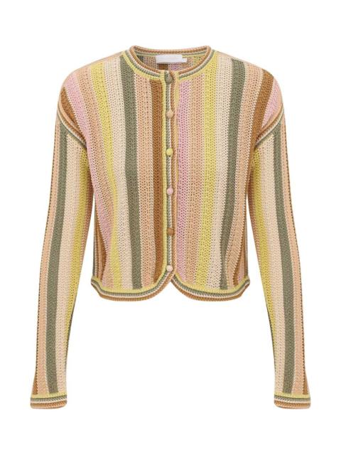 Zimmermann INDRA STRIPE CROCHET CARDIGAN