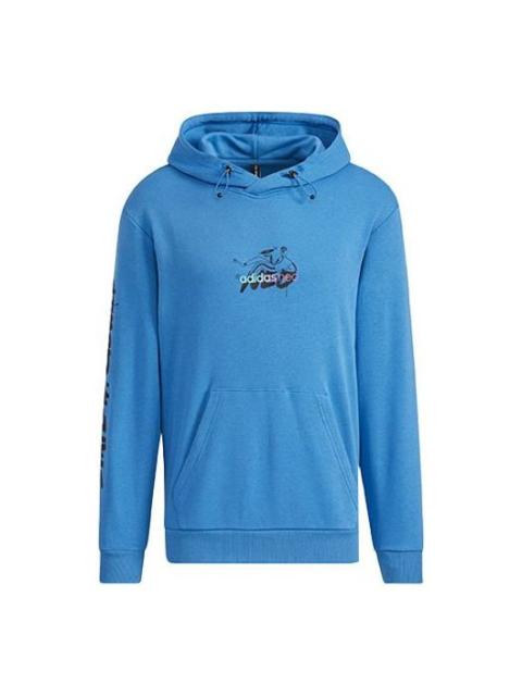 adidas Men's adidas neo Graffiti Logo Alphabet Printing Blue HH8981