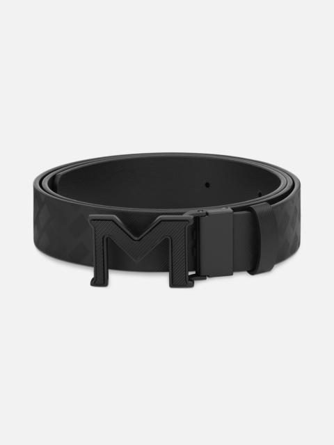 M buckle Extreme 3.0 black/plain black 35 mm reversible leather belt
